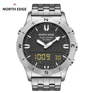 NORTH EDGE 남성용 스포츠 디지털 시계 남성용 비즈니스 럭셔리 시계 방수 50M 고도계 기압계 나침반 빛나는 시계