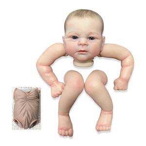 NPK 19인치 완성된 인형 크기 이미 페인트가 칠해진 Elijah 실물 같은 소프트 터치 유연한 완성된 인형 부품(몸과 눈 포함)