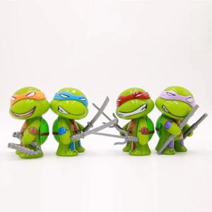 2024 새로운 4pcs 닌자 거북이 TMNT 그림 움직일 수있는 관절 어린이를위한 생일 어린이 크리스마스