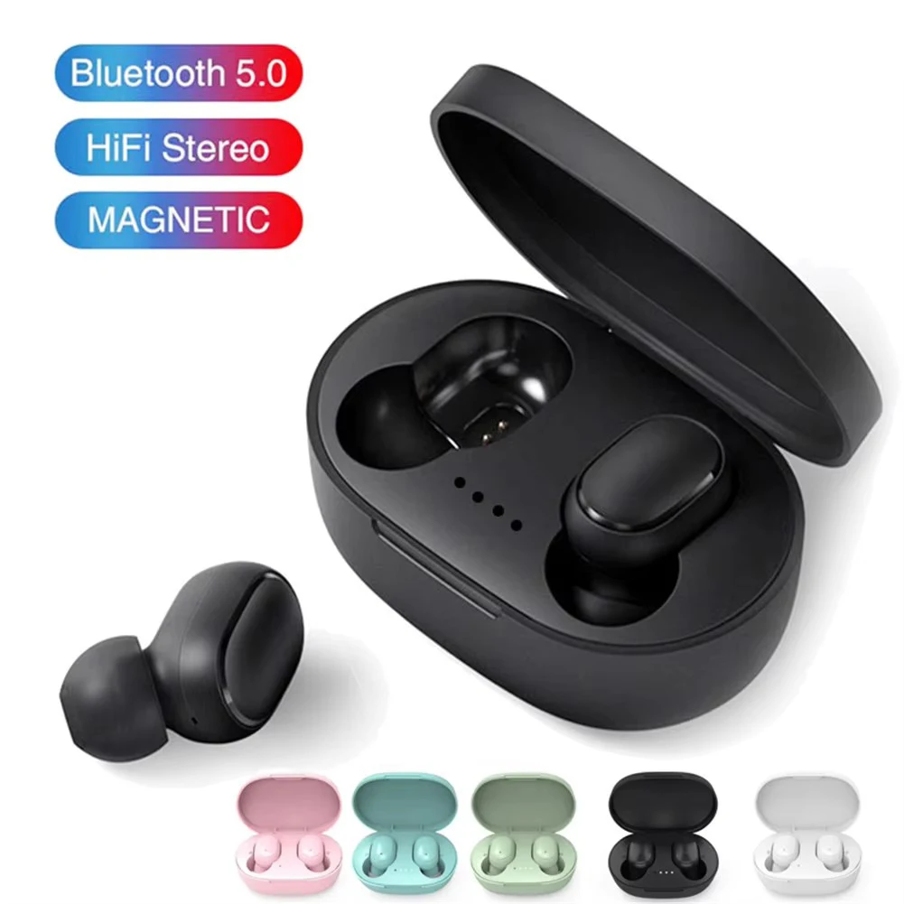 TWS A6S 헤드셋 무선 이어폰 블루투스 헤드폰 스포츠 LED 디스플레이 Xiaomi Huawei 용 터치 스테레오 Fone 블루투스 이어 버드