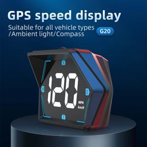 G20 HUD GPS 자동차 디지털 속도계 헤드업 디스플레이 모든 자동차용 범용 큰 글꼴 과속 경보 전자 액세서리