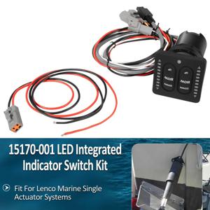 15170-001 LED 표시등이 통합된 택타일 트림 탭 스위치 키트(36' 피그테일 포함), Lenco Marine 단일 액추에이터 시스템에 적합