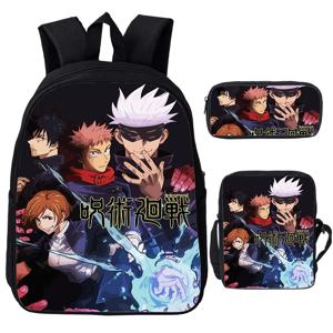 Anime Jujutsu Kaisen 배낭 Gojo Satoru 만화 가방 학생 Schoolbag 소년 소녀 배낭 대용량 Bookbag 3pcs 세트
