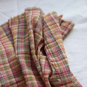 140x50cm 여름 얇은 무지개 색상 주름진 순수 코튼 셔츠 드레스 의류 직물 DIY 레트로 코튼 원단 봉제