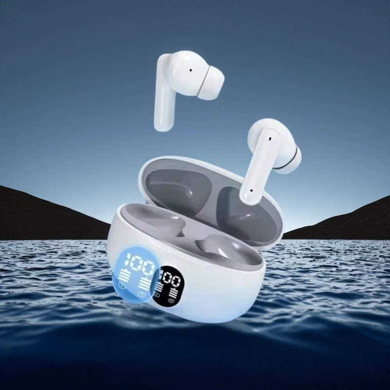 S510 블루투스 무선 터치 컨트롤 헤드폰 HiFI 스테레오 방수 이어폰 TWS 스포츠 LED 디스플레이 헤드셋(마이크 포함)
