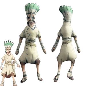 애니메이션 Dr.STONE 이시가미 센쿠 코스프레 플러시 코튼 인형 슬렌더 트위스터블 쉐이프 룸 데코레이션 추상 모델 장식