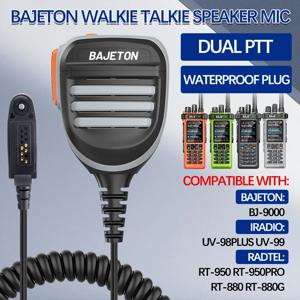 BAJETON 워키 토키 마이크 스피커 MIC BAJETON BJ-9000 Radtel RT-950 PRO RT-950 햄 라디오 용 듀얼 PTT 라우드 스피커