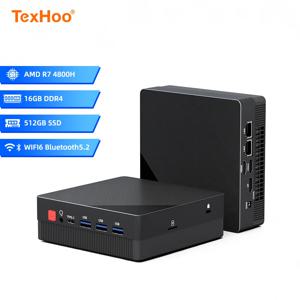TexHoo 미니 PC 컴퓨터 게이밍 AMD Ryzen 7 7730U 4800H Celeron N2940 16GB NVMe 포켓 듀얼 HDMI LAN WiFi6 BT5.2 Windows11
