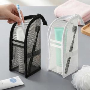메쉬 소재 세면도구 가방 통기성 속건 칫솔 케이스 곰팡이 방지 화장품 정리함 여행, 대학 기숙사, 체육관, 샤워용