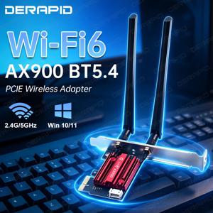 Fenvi AX900 WiFi 6 PCIe 무선 어댑터 듀얼 밴드 2.4G/5G 블루투스 5.4 900Mbps 데스크탑 PC 게임용 네트워크 카드 (윈도우10/11)