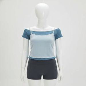 미쏘 배색 레이어드 반팔 티셔츠_MIWHWG703A 628759