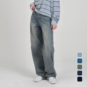 수비진 워시드 스트레이트 와이드 데님팬츠 5color 여성청바지 기장선택  핏 좋은 청바지