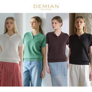 데미안(DEMIAN) 26SS 인견 블렌딩 돌먼 카라 타임리스 썸머 니트 4종