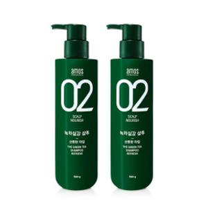 1+1 아모스 녹차실감 지성(산뜻한 타입) 샴푸 500g (무료배송)