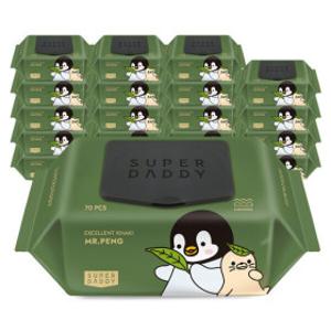 아기물티슈 (한정 추가할인) 82평량 20팩 슈퍼대디 미스터펭 카키 캡형 70매 저자극 고평량