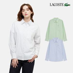 (라코스테 공식) 여성 릴렉스핏 스트라이프 포플린 셔츠 CF679E-56G 3종 택1