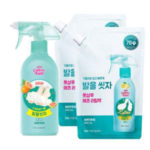 온더바디 코튼풋 발을씻자 풋샴푸 자몽향 510ml+레몬향 리필 500ml 2개