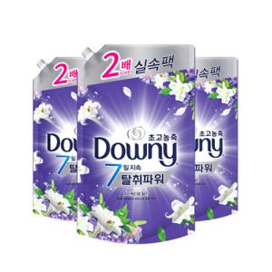 다우니 탈취파워 섬유유연제 화이트티와 릴리 리필 1.6L 3개 / 다우니 퍼플