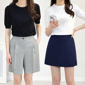 여성 치마바지 반바지 3부 4부 5부 빅사이즈 S~3XL 랩스커트 골프 테니스치마 면 린넨 미니 바캉스룩