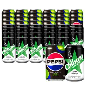 펩시콜라제로 355ml 24캔+칠성사이다 제로 355ml 24캔 제로칼로리 / 다이어트 콜라 / 청량음료 / 탄산음료
