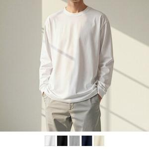 (S~3XL) 남자 긴팔티 시보리 무지 티셔츠 라운드 옷 흰티 면티 레이어드 남녀공용 5컬러 TK12-110