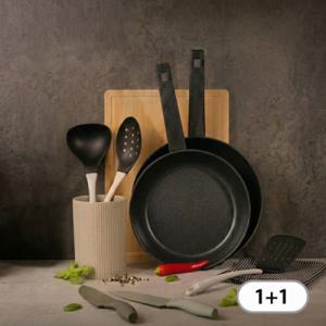 1+1 키친아트 에코A 시리즈 후라이팬28cm 궁중팬28cm 사각팬23cm