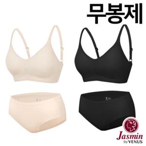 자스민by비너스 쿨터치 젤리퓨징 패드고정 심리스 누디 브라팬티2종(JBA034_035)
