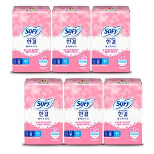 쏘피 바디피트 한결 팬티라이너 롱(무향) 40P x 6개