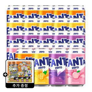 환타 제로 오렌지+파인+포도+피치 350ml 4종 6입 (총 24캔) +(증정)조앤프렌즈 스티커 B