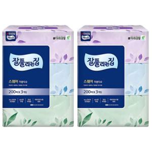 각티슈 잘풀리는집 천연펄프 미용티슈 200매 6개