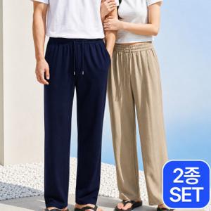 1+1 남여공용 라이크 린넨 세미 와이드 쿨링 밴딩 팬츠 M25LP102 W25LP101