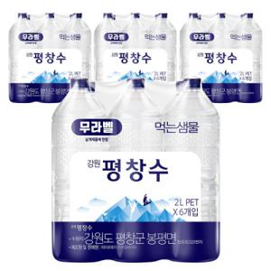 생수전문배송 강원평창수 2L 24병 (유라벨/무라벨 랜덤발송)