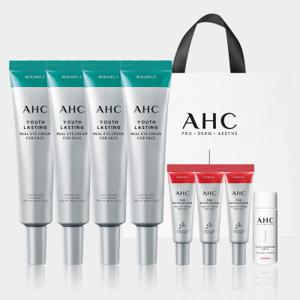 AHC 유스래스팅 리얼 아이크림 포 페이스 35ml 4개 +(증정)아이크림 7ml 3개+쇼핑백+프로샷 에센스 20ml 1개