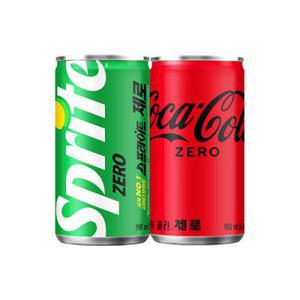 코카콜라 제로+스프라이트 제로 190ml 60캔 (2박스)
