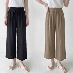 (현대홈쇼핑)에이플심플 1+1 여성 여름 8부 와이드 팬츠 2컬러세트