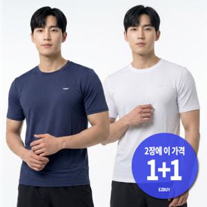 1+1 BFL 쿨베일 들러붙지않고 시원한 냉감 소재 남성 운동 등산 일상 반팔 티셔츠 (M6ASS44)A1