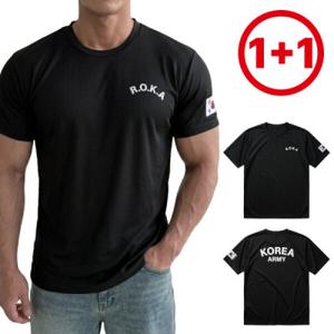 1+1 ROKA 로카 반팔티 쿨론 기능성 PX 군인티 코리아아미 남녀공용 여름 스포츠 헬스 반팔티 1+1행사 중
