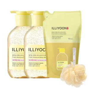일리윤 프레쉬모이스춰 바디워시 500ml 2개 + 500ml 리필 + 일리윤 샤워볼