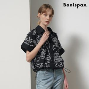 오버핏 플라워 자수 카라 코튼 셔츠 (XP2BA051L0)