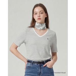 26SS 시즌오프아이코닉 브이넥 코튼모달 반 HSTS6B313BK