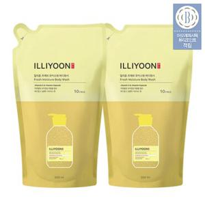 [최저가도전] 일리윤 프레쉬모이스춰 바디워시 500ML 리필 X 2개