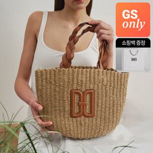 닥스 액세서리 26SS SUMMER HOLIDAYS 브라운 DD로고 라피아 토트백 DCBA6E994W2