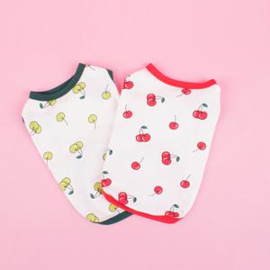 루비디 체리팝 민소매 티셔츠 (레드/그린) 강아지여름옷