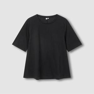[JAJU/자주] 여 A라인 반팔 티셔츠_블랙