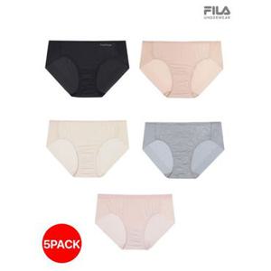 [휠라 언더웨어]에센셜 베이직 메쉬밴드 여성 드로즈 5종세트 (FI4DRF1644F)