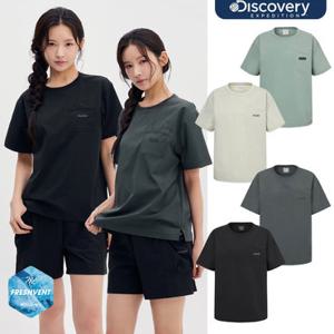 [백화점]디스커버리 [택가79,000원] 25SS 여성 프레시벤트 냉감 우븐 가슴포켓 반팔티 DWRS82053