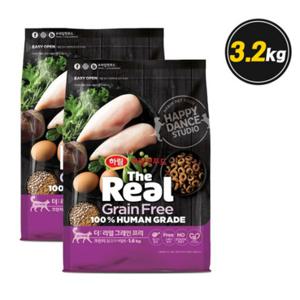 하림펫푸드 더리얼 캣 GF크런치 닭고기 어덜트 3.2kg / 고양이사료