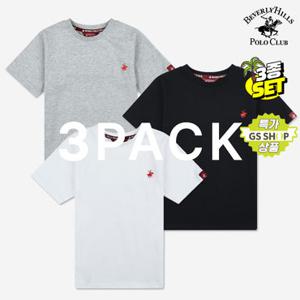 [폴로클럽/GS특가] 로고자수반팔티 3PACK