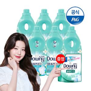 다우니 엑스퍼트 섬유유연제 실내건조 클린 1Lx6 + 유연제 200ml 1개
