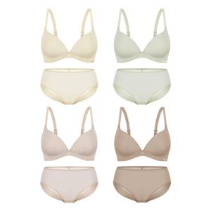[Wonderbra] 퓨징 볼륨 노와이어 브라팬티 8종세트 크림+그린+베이지+토프베이지 WBW6M11121348_T